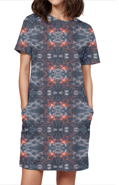 Women's Classic T-Dress - Volcano