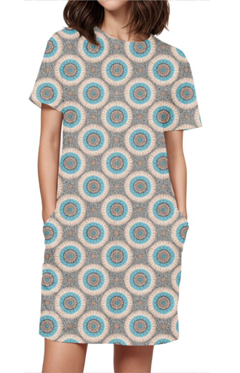 Women's Classic T-Dress - Leopard Art