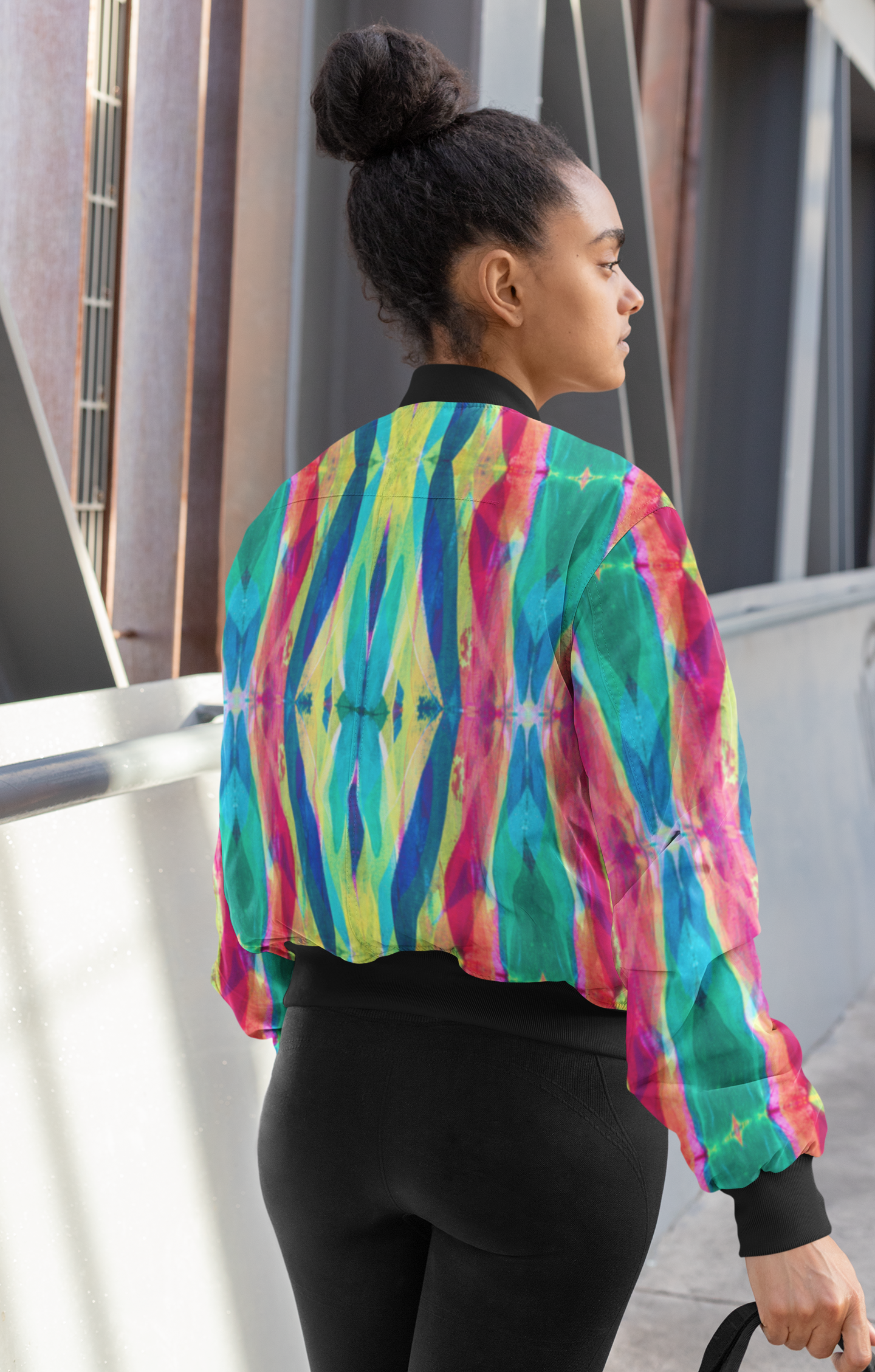 Women's Bomber Jacket - Brush Strokes