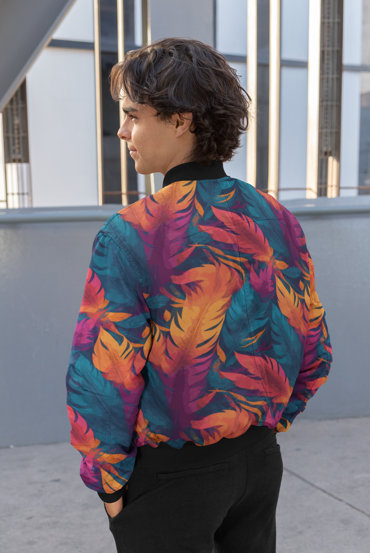 Men's Bomber Jacket - Feathers