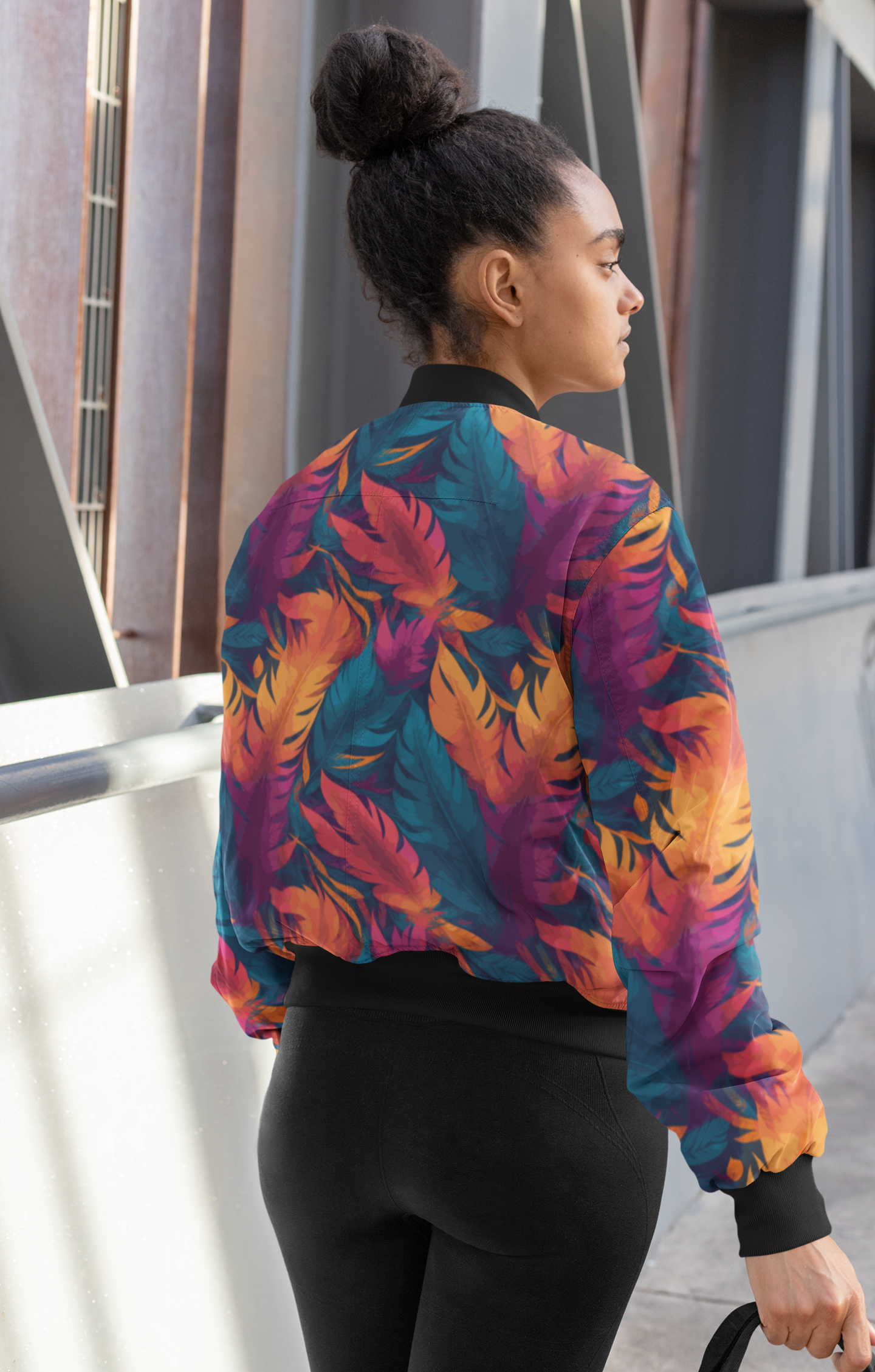 Women's Bomber Jacket - Feathers