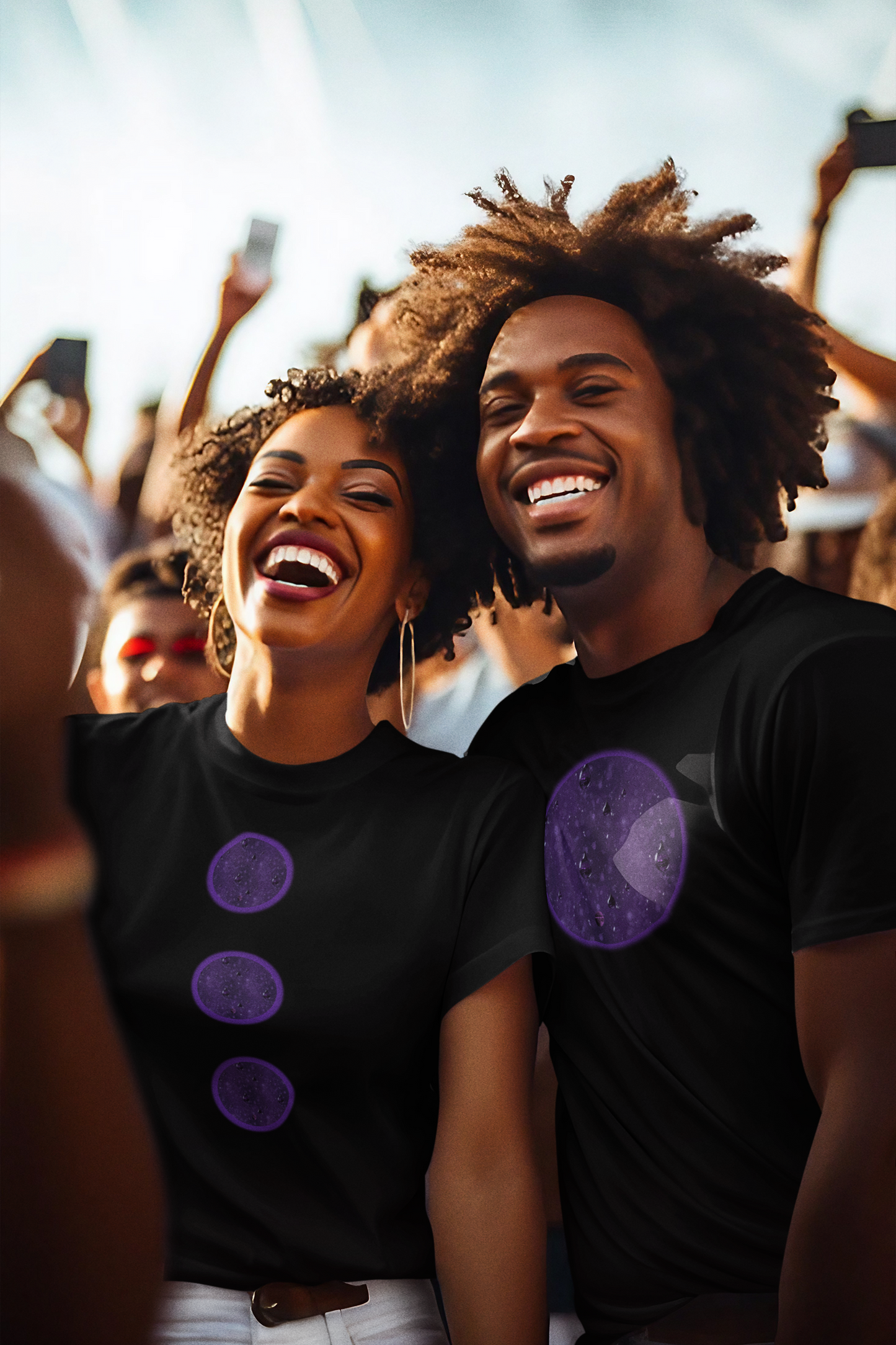 His & Hers Cotton T-shirt - Purple Rain