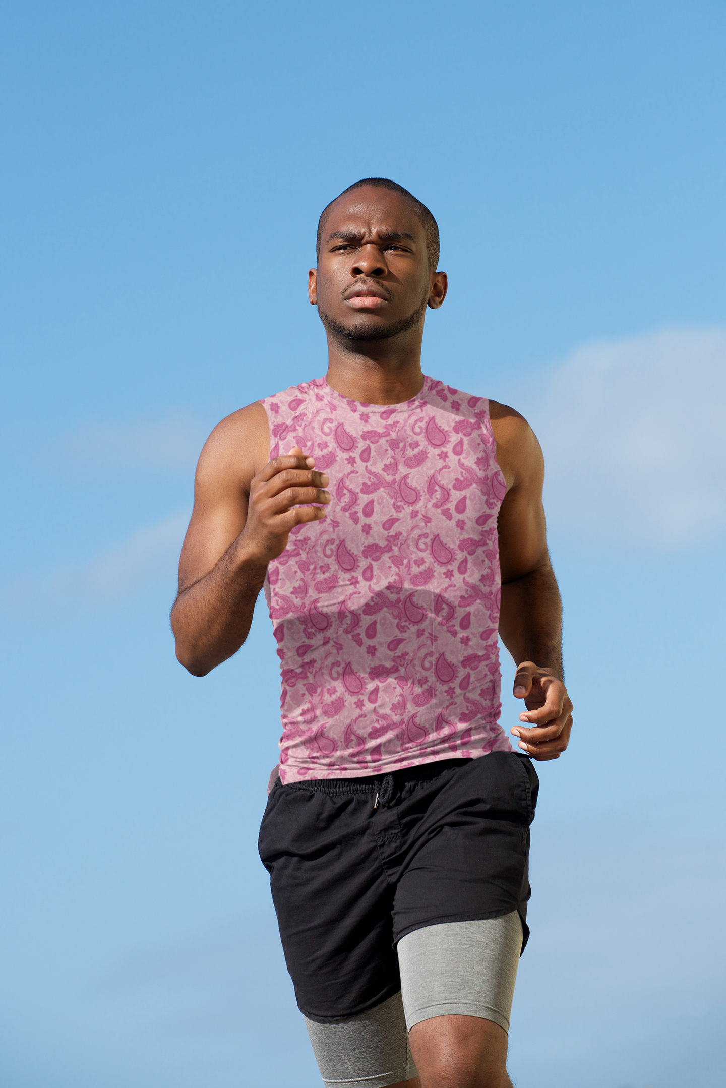 Men's Vest - Paisley Pink