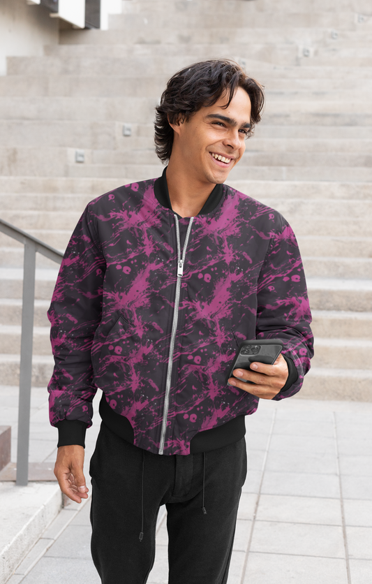 Men's Bomber Jacket - Pink Art 3