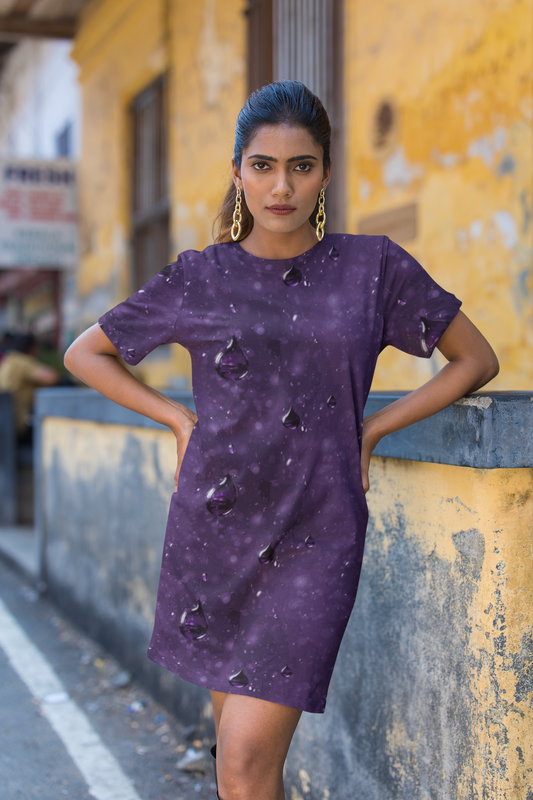 Women's Classic T-Dress - Purple Rain