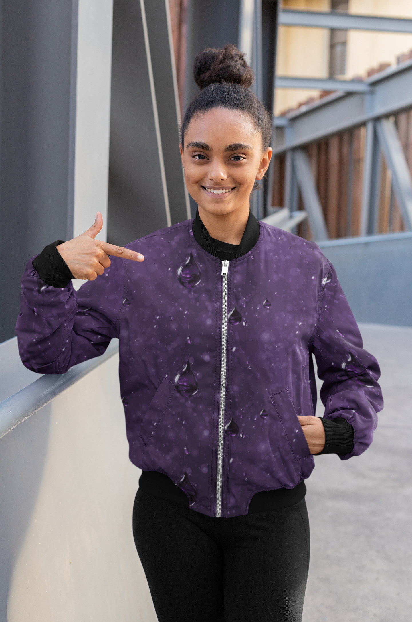 Women's Bomber Jacket - Purple Rain