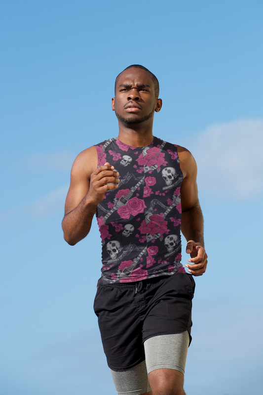 Men's Vest - Skull & Roses