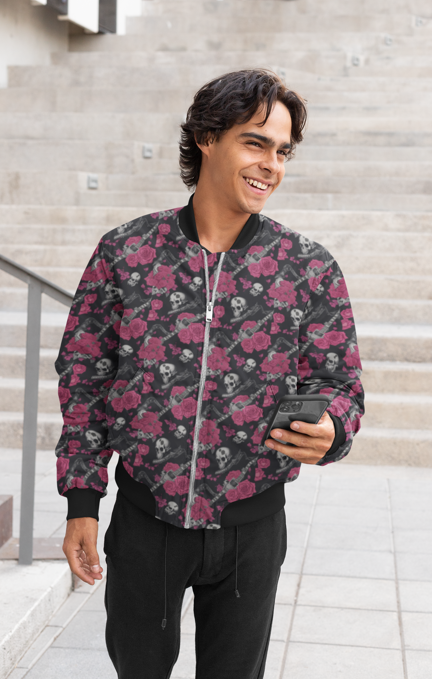 Men's Bomber Jacket - Sugar Skull 1