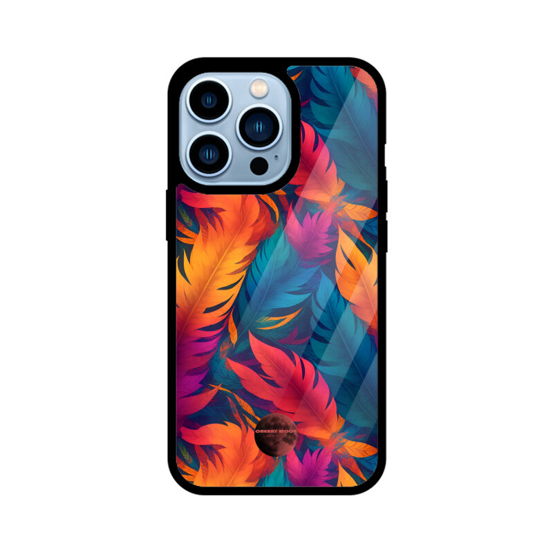 Apple iPhone Glass Phone Case - Feathers 1