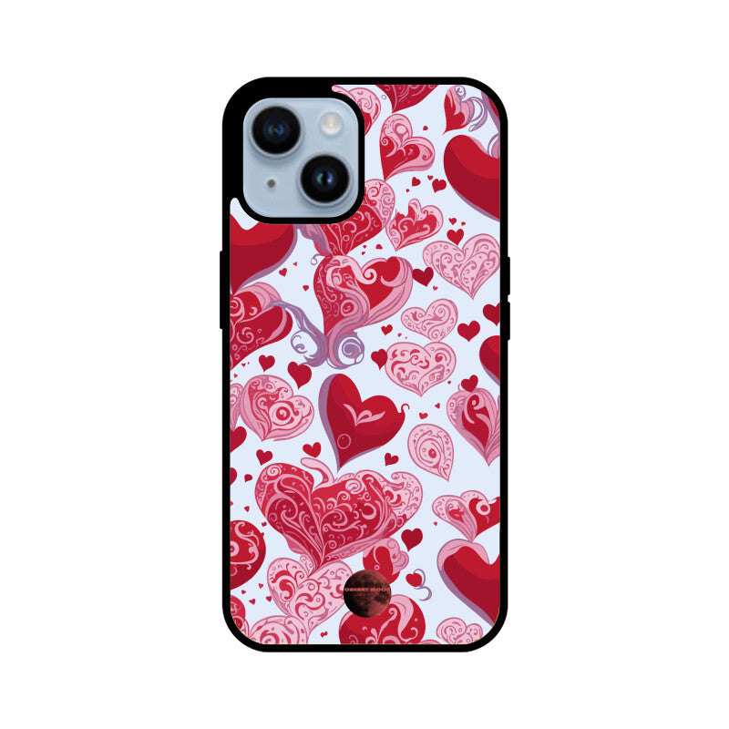 Apple iPhone Glass Phone Case - Love Hearts