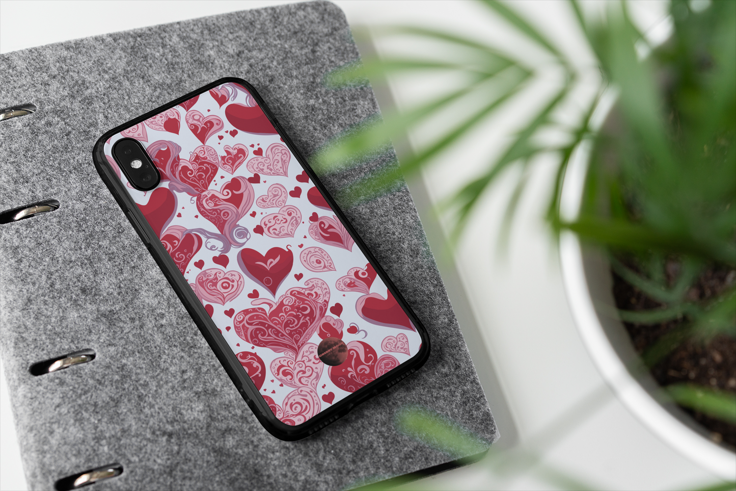 Apple iPhone Glass Phone Case - Love Hearts