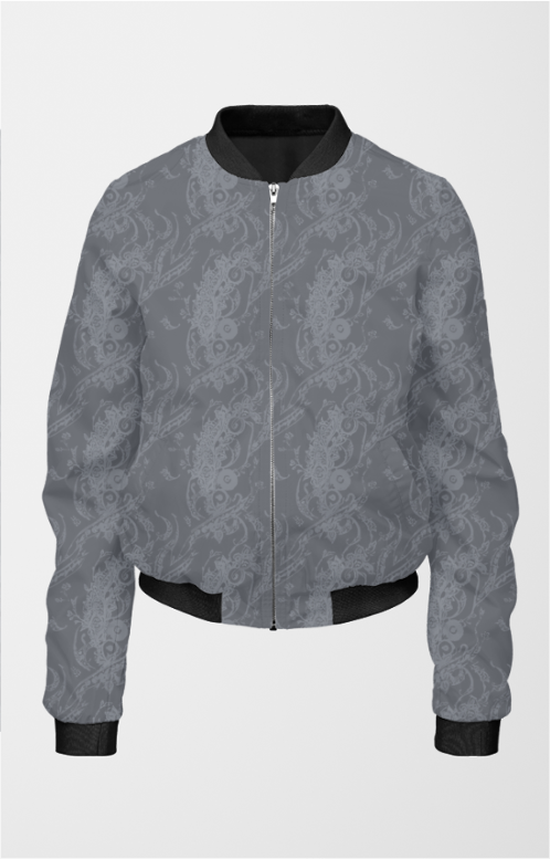 Men's Bomber Jacket - Abstract Grey