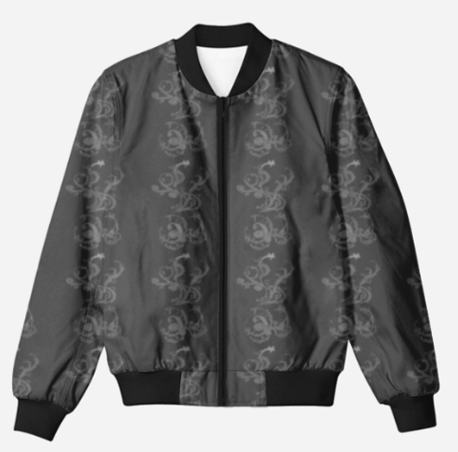 Men's Bomber Jacket - Charcoal Abstract 1