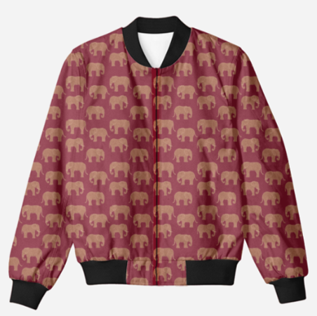 Men's Bomber Jacket - Elephant Pattern 1