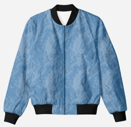 Men's Bomber Jacket - Blue Abstract 1